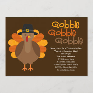 Gobble Gobble Thanksgiving Party Invitation