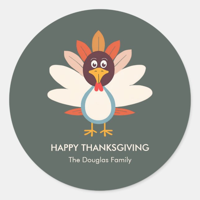 Gobble Gobble Thanksgiving Sticker Envelope Seal (Front)