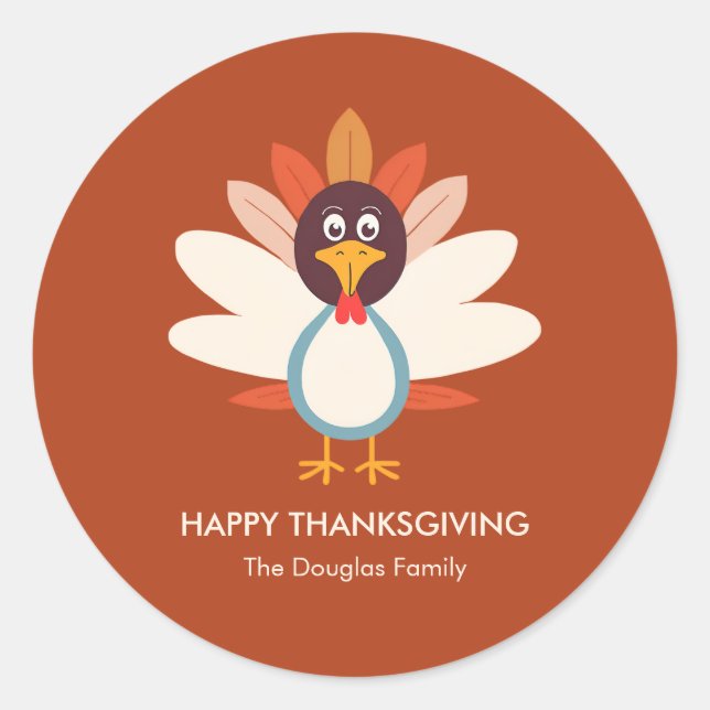 Gobble Gobble Thanksgiving Sticker Envelope Seal (Front)