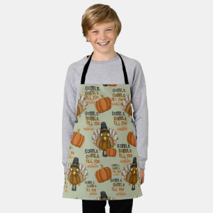Gobble Gobble Till You Wobble Custom Thanksgiving Apron