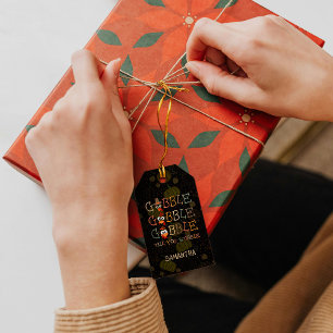 Gobble Gobble Till You Wobble Funny Thanksgiving Gift Tags