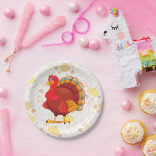 Gobble Gobble Till You Wobble Funny Thanksgiving Paper Plate
