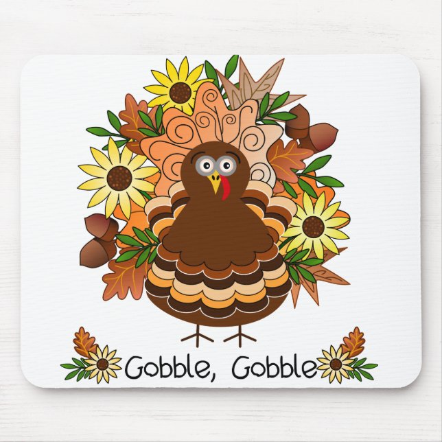 Gobble Gobble Turkey Mouse Pad (Front)