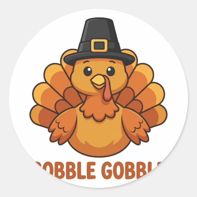Gobble Gobble Turkey Sticker (Front)