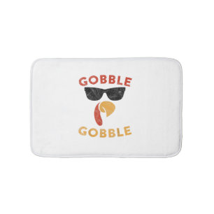Gobble Gobble Turkey Thanksgiving Day Gifts Vintag Bath Mat