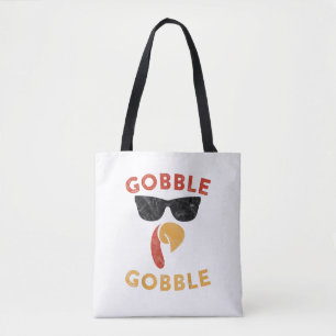 Gobble Gobble Turkey Thanksgiving Day Gifts Vintag Tote Bag