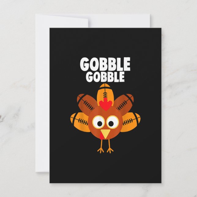 Gobble Gobble Turkey Thanksgiving Football Invitation (Front)