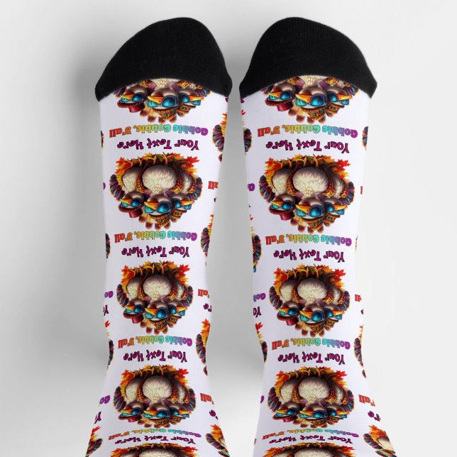 Gobble Gobble Y'all Funky Retro Thanksgiving Socks (Top)
