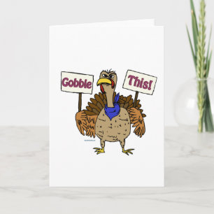 Gobble This Talking Turkey Holiday Card