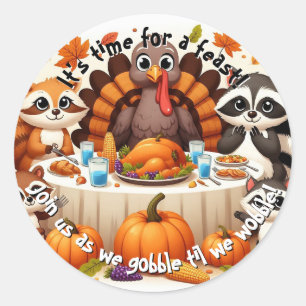 Gobble til we Wobble Classic Round Sticker