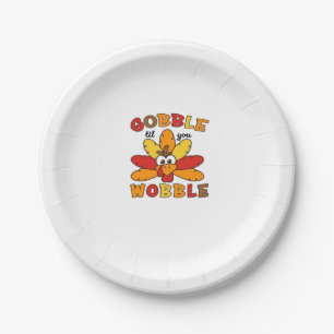 Gobble til you wobble, Thanksgiving, Gobble, Thank Paper Plate