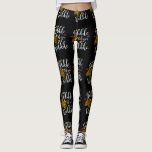 Gobble Til You Wobble Thanksgiving Rainbow Leggings
