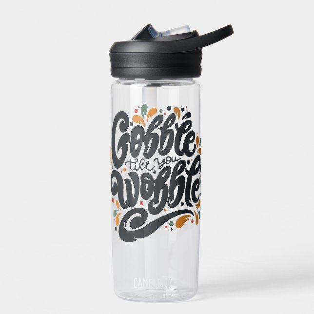 Gobble Till You Wobble Water Bottle (Left)
