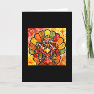 Gobble Turkey Cute Happy Thanksgiving Day Men Wome Card
