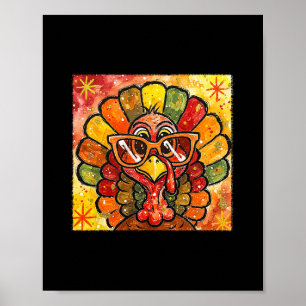 Gobble Turkey Cute Happy Thanksgiving Day Men Wome Poster