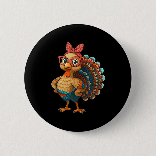 Gobble Turkey Day Happy Thanksgiving For Toddlers  6 Cm Round Badge (Front)