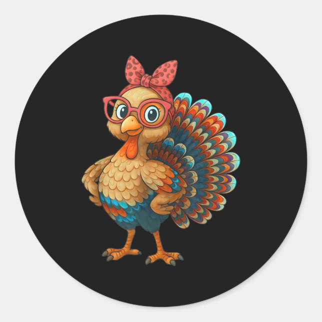 Gobble Turkey Day Happy Thanksgiving For Toddlers  Classic Round Sticker (Front)
