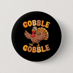 Gobble Turkey Day Thanksgiving Family Turkey Trot 6 Cm Round Badge