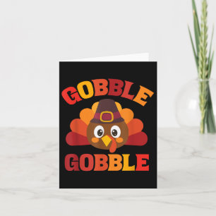 Gobble Turkey Happy Thanksgiving Day Autumn Fall B Card