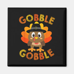 Gobble Turkey Little Boys Girls Kids Thanksgiving Magnet
