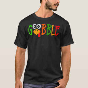 Gobble  Turkey Pilgrim Thanksgiving Boys Girls Tod T-Shirt