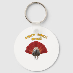 Gobble! Turkey Thanksgiving African Grey Parrot  Key Ring
