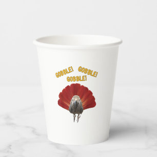 Gobble! Turkey Thanksgiving African Grey Parrot  Paper Cups