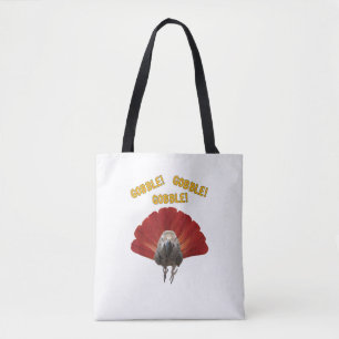 Gobble! Turkey Thanksgiving African Grey Parrot  Tote Bag