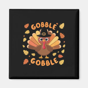 Gobble Turkey Thanksgiving Fall Autumn Harvest Magnet