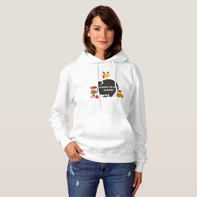 Gobble & Wobble Thanksgiving Hoodie  (Front Full)