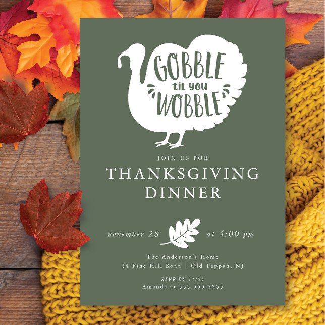 Gobble Wobble Turkey Thanksgiving  Invitation (Creator Uploaded)