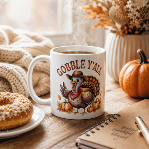 Gobble y'all western Thanksgiving Coffee Mug
