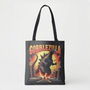 Gobblezilla Spooky Turkey Thanksgiving Gobble Tote Bag