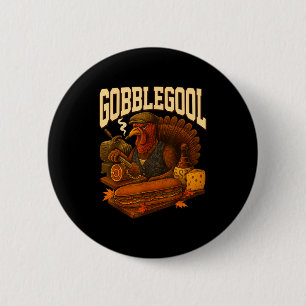 Gobbol Turkey Gobble Gool Thanksgiving Retro 6 Cm Round Badge