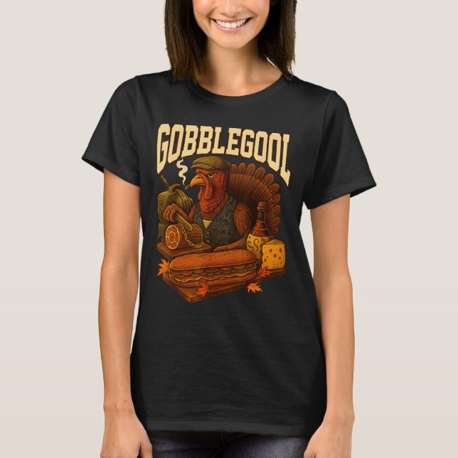 Gobbol Turkey Gobble Gool Thanksgiving Retro  T-Shirt (Front)