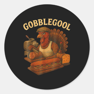Gobbol Turkey Thanksgiving  Classic Round Sticker
