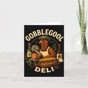 Gobbol Turkey Thanksgiving Italian Turkey Chef  Card