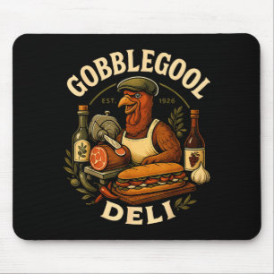 Gobbol Turkey Thanksgiving Italian Turkey Chef  Mouse Pad