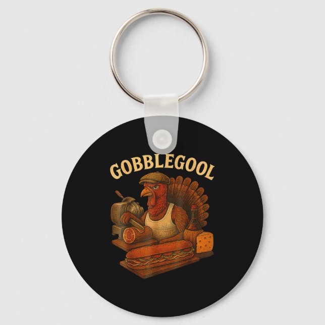 Gobbol Turkey Thanksgiving  Key Ring (Front)