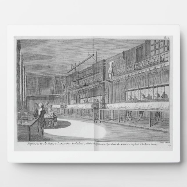 Gobelin workshops, from the 'Encyclopaedia' by Plaque (Front)
