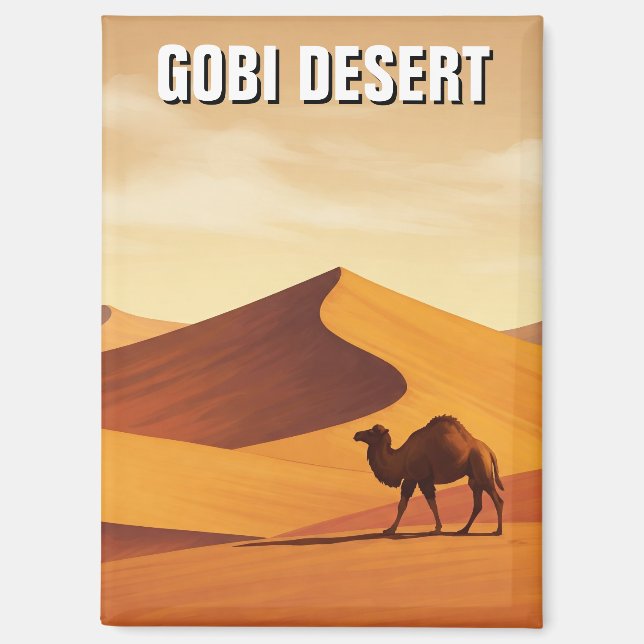 Gobi Desert Camel Travel Magnet (Front)