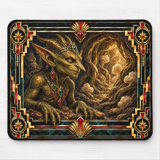 Goblin, Art Deco Mythical Mouse Pad (Front)