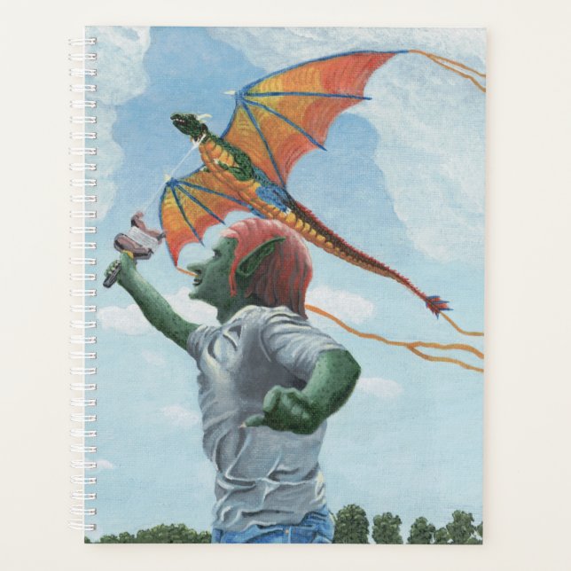 Goblin Flying Rainbow Dragon Kite Fantasy Planner (Front)