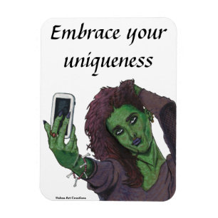 Goblin Girl Cell Phone Selfie Flexible Magnet
