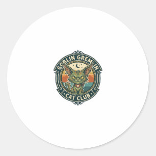 Goblin Gremlin Cat Cute Kitty Design - Goblin Grem Classic Round Sticker