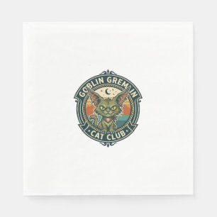 Goblin Gremlin Cat Cute Kitty Design - Goblin Grem Napkin