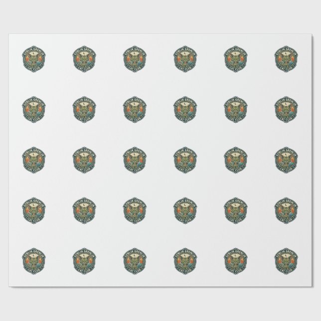 Goblin Gremlin Cat Cute Kitty Design - Goblin Grem Wrapping Paper (Flat)