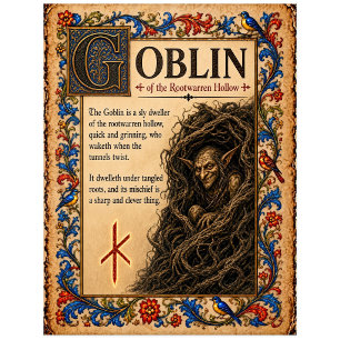 Goblin, Mediaeval Bestiary Art Postcard