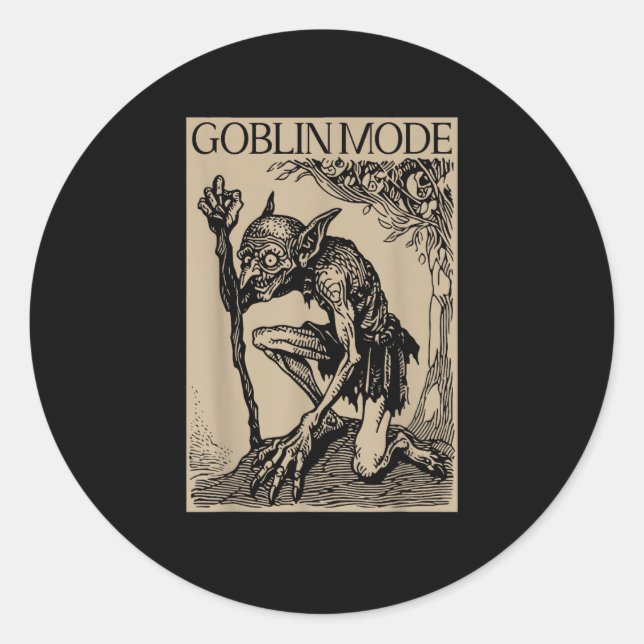 Goblin Mode Goblincore Fairycore Medieval Grunge A Classic Round Sticker (Front)