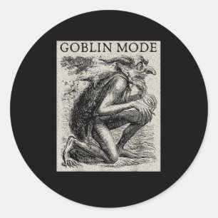 Goblin Mode Goblincore Vintage Aesthetic Funny Off Classic Round Sticker